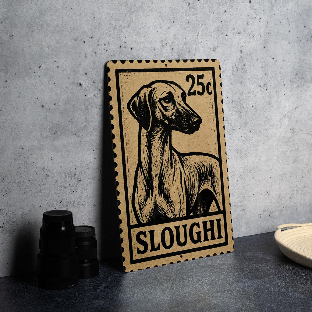 Sloughi Dog Metal Sign Vertical 23" – Vintage Stamp Style Wall Art for Dog Lovers, Rustic Home or Kennel Decor — photo 4