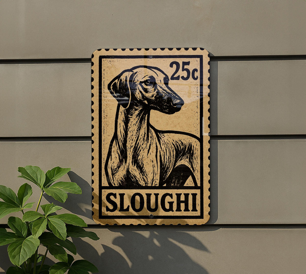 Sloughi Dog Metal Sign Vertical 23" – Vintage Stamp Style Wall Art for Dog Lovers, Rustic Home or Kennel Decor — photo 5