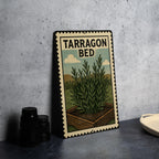 Tarragon Bed Metal Sign – Vintage Stamp Style Wall Art for Bedroom, Rustic Farmhouse Decor, Distressed Metal Plaque — photo 4