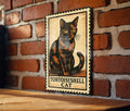 Tortoiseshell Cat Metal Sign – Vintage Stamp Style Wall Art for Cat Lovers, Rustic Tin Decor for Home or Garden — photo 1