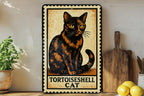 Tortoiseshell Cat Metal Sign – Vintage Stamp Style Wall Art for Cat Lovers, Rustic Tin Decor for Home or Garden — photo 2