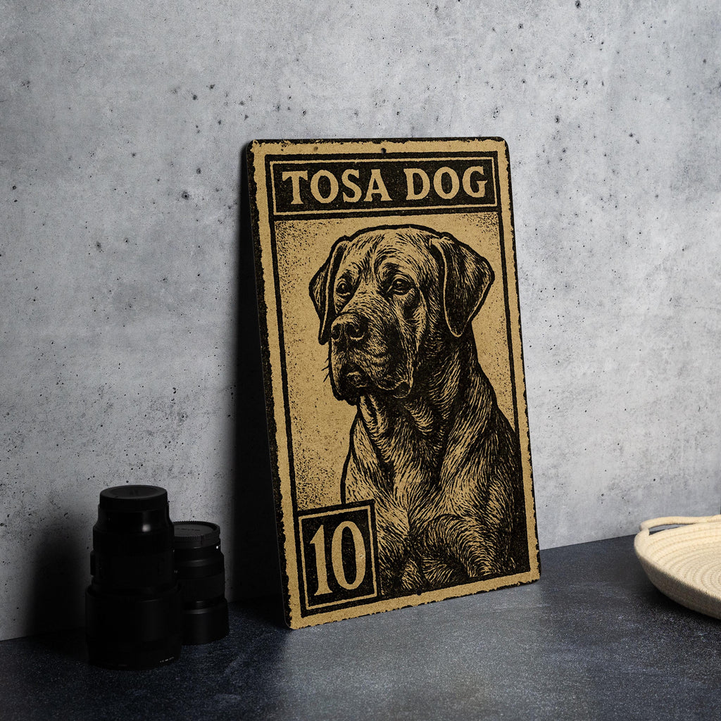 Tosa Dog Metal Sign – Vintage Stamp Style Wall Art, Vertical Japanese Dog Breed Decor for Home, Kennel, or Man Cave — photo 4