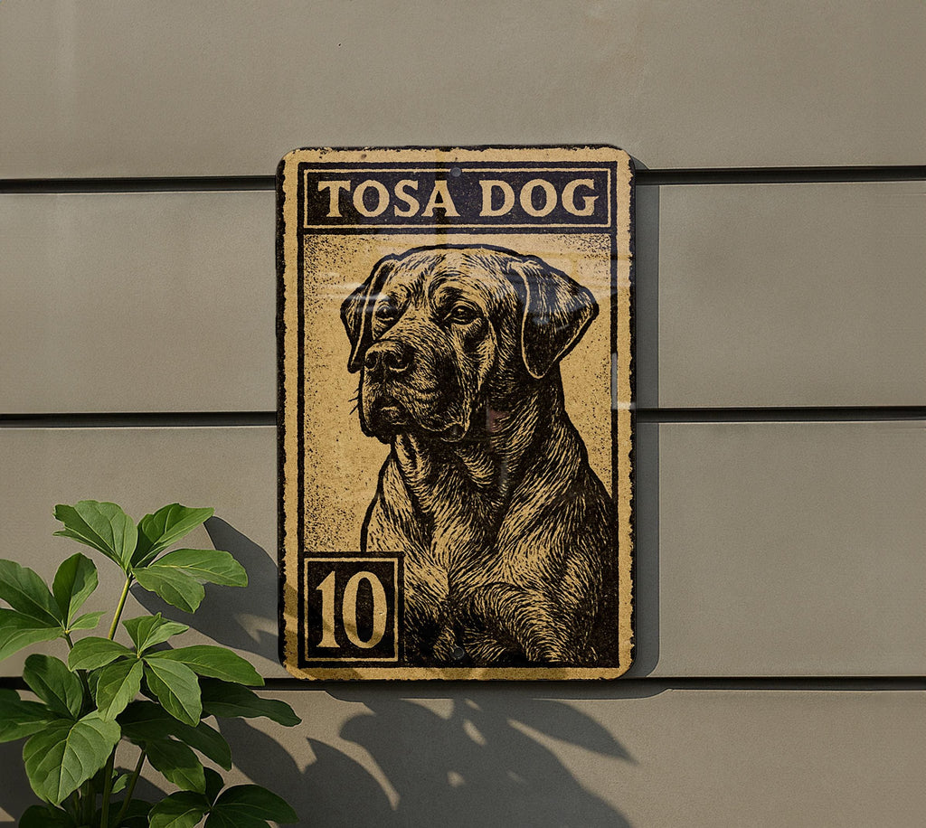 Tosa Dog Metal Sign – Vintage Stamp Style Wall Art, Vertical Japanese Dog Breed Decor for Home, Kennel, or Man Cave — photo 5
