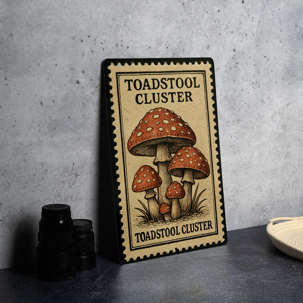 Toadstool Cluster Metal Sign – Vintage Mushroom Wall Art, Rustic Fungi Decor, Cottagecore Garden Sign, Nature-Inspired Artwork — photo 4