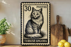 Turkish Angora Cat Metal Sign – Vintage Stamp Style Wall Art Décor for Cat Lovers, Rustic Tin Pet Sign for Home or Garden — photo 3