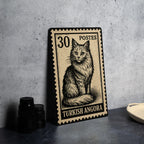 Turkish Angora Cat Metal Sign – Vintage Stamp Style Wall Art Décor for Cat Lovers, Rustic Tin Pet Sign for Home or Garden — photo 4