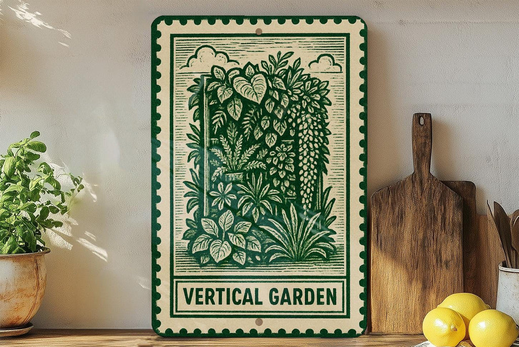 Vertical Garden Metal Sign – Rustic Stamp Style Wall Art for Indoor Outdoor Decor, Vintage Botanical Garden Plaque — photo 2