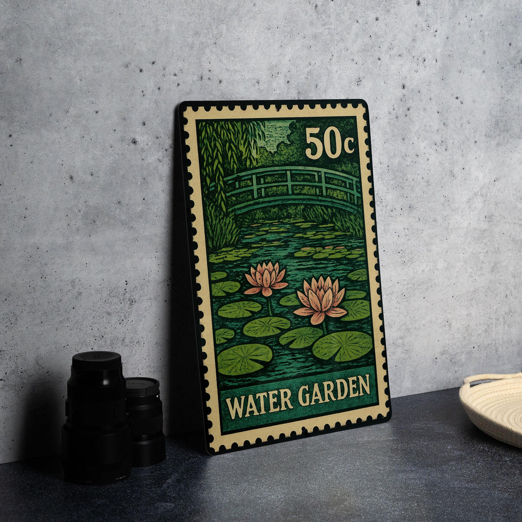 Water Garden Metal Sign – Vintage Stamp Style Garden Decor, Rustic Outdoor Wall Art, Botanical Yard Plaque for Gardeners — photo 4