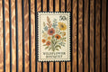 Wildflower Bouquet Metal Sign – Vintage Stamp Style Wall Art for Garden, Cottagecore Decor, Rustic Floral Home Sign — photo 1