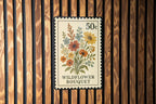 Wildflower Bouquet Metal Sign – Vintage Stamp Style Wall Art for Garden, Cottagecore Decor, Rustic Floral Home Sign — photo 1