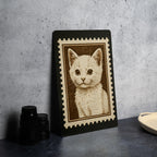 Vintage White Kitten Metal Sign – Retro Cat Wall Art, Cute Stamp Style Tin Decor for Kitchen, Nursery or Pet Lovers — photo 4