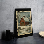Rustic Winter Snow Barn Metal Sign – Vintage Farmhouse Stamp Style Wall Art for Cabin, Country Home, Holiday Decor — photo 4
