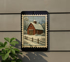 Rustic Winter Snow Barn Metal Sign – Vintage Farmhouse Stamp Style Wall Art for Cabin, Country Home, Holiday Decor — photo 5