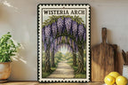 Wisteria Arch Metal Sign – Vintage Stamp Style Garden Wall Art, Rustic Outdoor Decor, Floral Metal Artwork for Home or Patio — photo 1