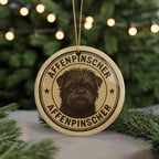 Affenpinscher Dog Ornament – Circular Ceramic Stamp Style Pet Art, Vintage Dog Lover Gift, Christmas Tree Decor Keepsake — photo 5