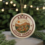 Abha Saudi Arabia Ornament – Circular Stamp Style Ceramic Keepsake, Travel Souvenir, Middle Eastern Home Decor Gift — photo 5