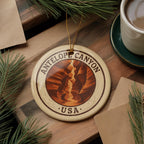 Antelope Canyon Ceramic Ornament – Circular Stamp Style Southwest Desert Art – USA Travel Souvenir Christmas Decor — photo 3