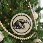 Anteater Ceramic Ornament – Circular Stamp Style Animal Art, Wildlife Christmas Tree Decoration, Unique Nature Gift — photo 4