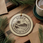 Bequia Saint Vincent Ceramic Ornament – Circular Stamp Style Island Art, Caribbean Travel Keepsake, Coastal Christmas Decor — photo 2