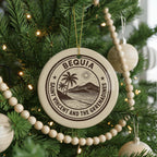 Bequia Saint Vincent Ceramic Ornament – Circular Stamp Style Island Art, Caribbean Travel Keepsake, Coastal Christmas Decor — photo 4