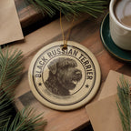 Black Russian Terrier Ornament Ceramic | Round Dog Breed Art Stamp Style | Pet Lover Gift | Christmas Tree Decor — photo 1