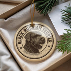Black Russian Terrier Ornament Ceramic | Round Dog Breed Art Stamp Style | Pet Lover Gift | Christmas Tree Decor — photo 3