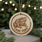 Cane Toad Ceramic Ornament – Circular Stamp Style Wildlife Art, Handmade Amphibian Decoration, Nature Lover Gift — photo 5