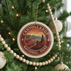 Canyonlands National Park Ornament – Circular Stamp Style Ceramic Keepsake, Nature Gift, Rustic Travel Souvenir Decor — photo 4