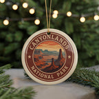Canyonlands National Park Ornament – Circular Stamp Style Ceramic Keepsake, Nature Gift, Rustic Travel Souvenir Decor — photo 5