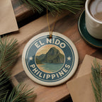El Nido Philippines Ceramic Ornament – Round Travel Souvenir, Island Map Art, Tropical Beach Gift, Coastal Christmas Decor — photo 1