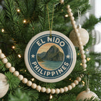El Nido Philippines Ceramic Ornament – Round Travel Souvenir, Island Map Art, Tropical Beach Gift, Coastal Christmas Decor — photo 2