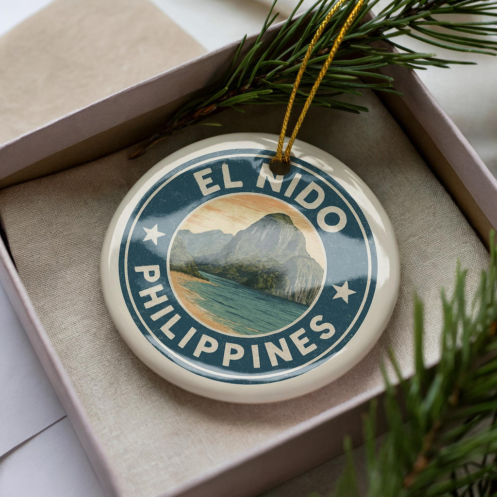 El Nido Philippines Ceramic Ornament – Round Travel Souvenir, Island Map Art, Tropical Beach Gift, Coastal Christmas Decor — photo 4