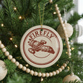 Firefly Ceramic Ornament – Round Stamp Style Nature Decor, Rustic Firefly Art Gift, Handmade Pottery Holiday Keepsake — photo 1