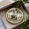 German Shepherd Dog Ceramic Ornament – Circular Stamp Style Pet Keepsake, Holiday Decor, Gift for Dog Lovers — photo 1
