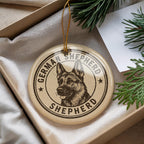 German Shepherd Dog Ceramic Ornament – Circular Stamp Style Pet Keepsake, Holiday Decor, Gift for Dog Lovers — photo 2