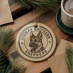 German Shepherd Dog Ceramic Ornament – Circular Stamp Style Pet Keepsake, Holiday Decor, Gift for Dog Lovers — photo 3