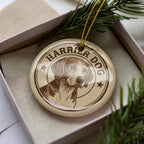 Harrier Dog Ceramic Ornament – Circular Stamp Style Dog Lover Gift, Rustic Pet Keepsake, Holiday Tree Decoration — photo 1