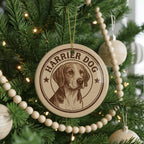 Harrier Dog Ceramic Ornament – Circular Stamp Style Dog Lover Gift, Rustic Pet Keepsake, Holiday Tree Decoration — photo 3