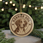 Harrier Dog Ceramic Ornament – Circular Stamp Style Dog Lover Gift, Rustic Pet Keepsake, Holiday Tree Decoration — photo 5