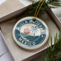 Isla Mujeres Mexico Ornament – Circular Stamp Style Ceramic Keepsake, Beach Travel Souvenir, Handcrafted Holiday Decor — photo 1