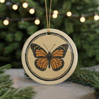 Monarch Butterfly Ceramic Ornament – Circular Stamp Style Nature Art, Handmade Insect Decor, Wildlife Hanging Keepsake — photo 5