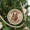 Norwegian Elkhound Ceramic Ornament – Circular Stamp Style Dog Art, Nordic Holiday Decor, Gift for Elkhound Lovers — photo 1
