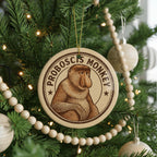 Proboscis Monkey Ceramic Ornament – Round Wildlife Stamp Art, Unique Animal Lover Gift, Handcrafted Nature Decor — photo 2