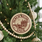 Palma de Mallorca Ceramic Ornament – Circular Stamp Style Travel Souvenir, Spain Keepsake Holiday Decoration — photo 4
