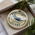 Porto Santo Island Ceramic Ornament – Circular Stamp Style Travel Souvenir, Portugal Keepsake Holiday Decor — photo 1