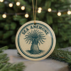 Sea Anemone Ceramic Ornament – Coastal Circular Stamp Art, Ocean Marine Life Decor, Beach Nautical Holiday Gift — photo 5