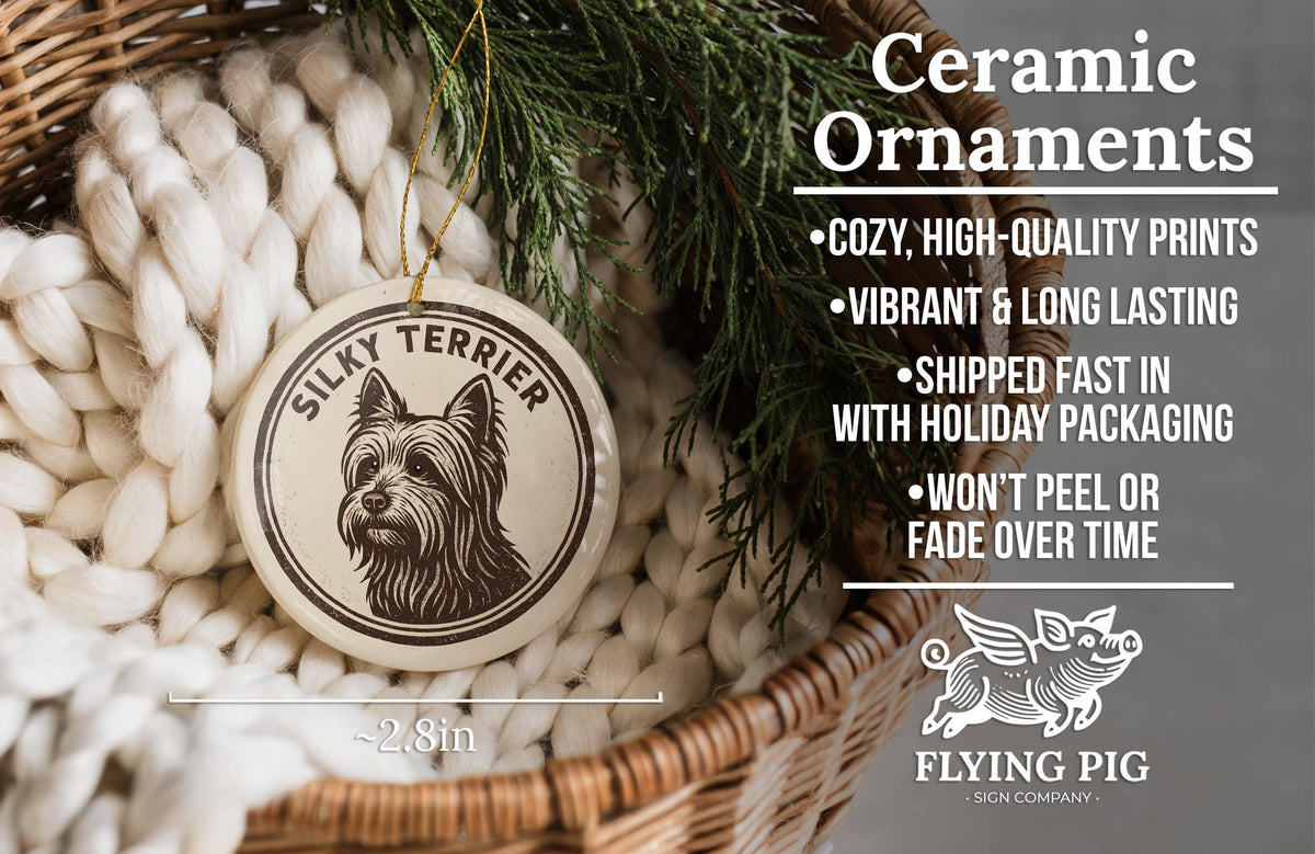Silky Terrier Dog Ceramic Ornament – Round Stamp Style Pet Keepsake, Gift for Dog Lovers, Silky Terrier Christmas Decor — photo 6