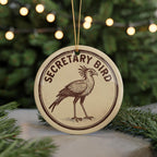Secretary Bird Ceramic Ornament – Circular Stamp Style Wildlife Art, African Bird Christmas Decor, Unique Nature Gift — photo 5