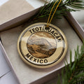 Teotihuacan Mexico Ceramic Ornament – Circular Stamp Style Travel Souvenir, Mexican Heritage Holiday Decoration — photo 1