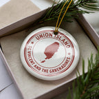 Union Island Saint Ceramic Ornament – Round Stamp Style Travel Souvenir, Caribbean Island Keepsake Decoration — photo 1